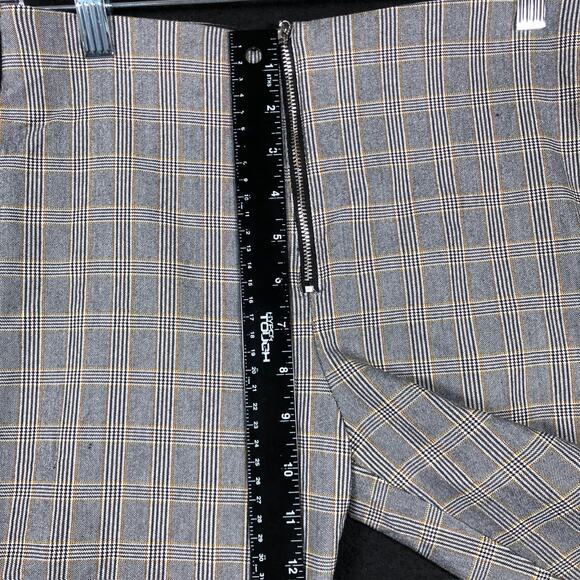 Zara Women Pants Gray Multicolored Stripe Pull On Front Zip Ankle Stretch Medium - Picture 7 of 11